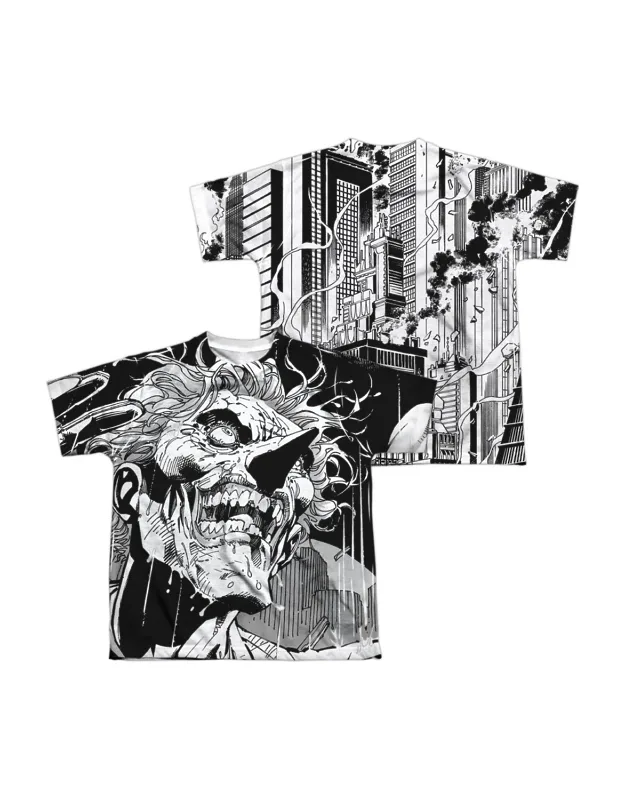 _batman Joker (front/back Print) Short Sleeve Poly Crew Tee / T-shirt - Stylish And Easy Wear_