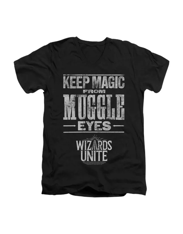 Harry Potter Wizards Unite Hidden Magic V Neck Premium Cotton T-shirt