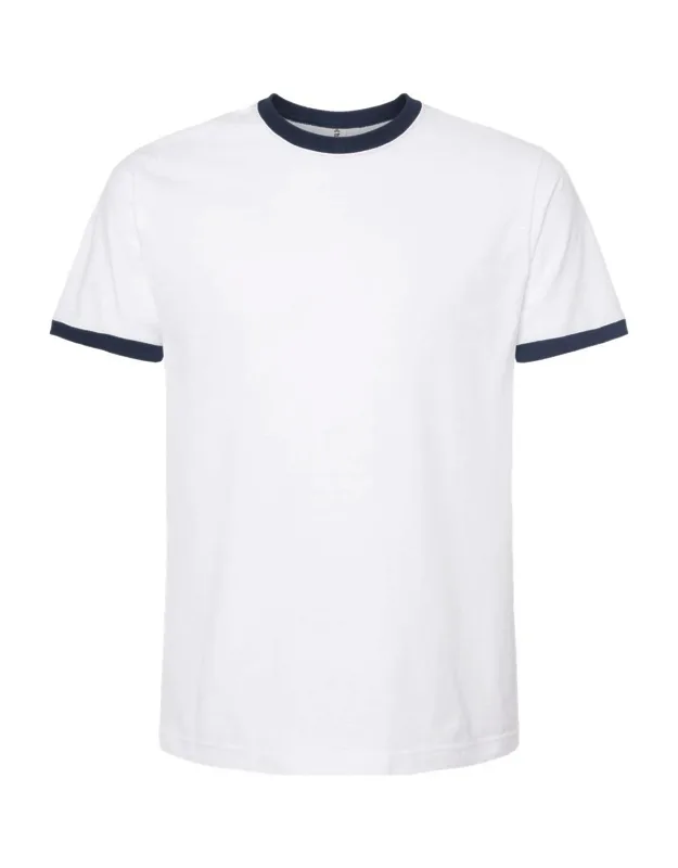 Fine Jersey Ringer T-shirt, Reactive-dyed For Longer Lasting Color, Pre-washed To Minimize Shrinkage
