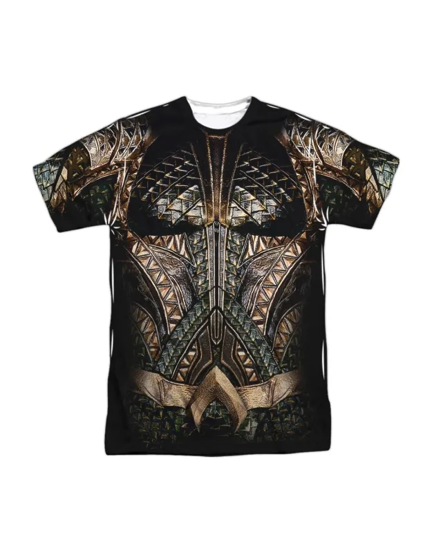 Justice League Movie Aquaman Uniform Short Sleeve Poly Crew Tee Stylish Easy