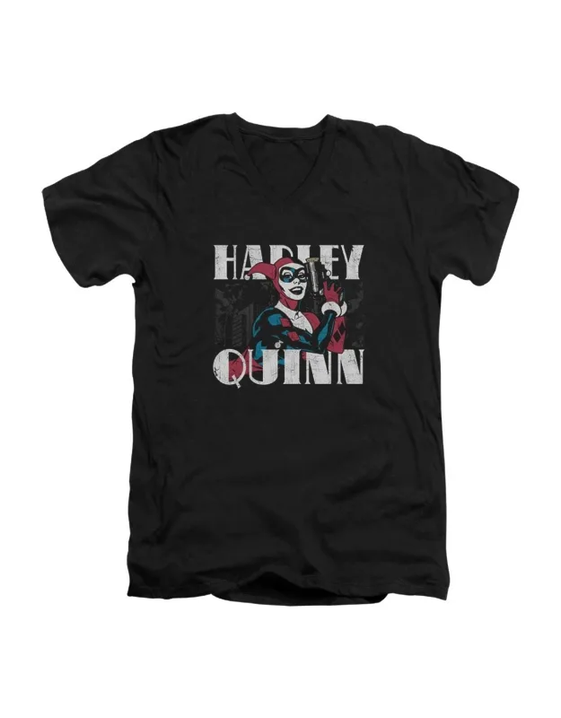 Batman Harley Bold V Neck Premium Cotton T-shirt