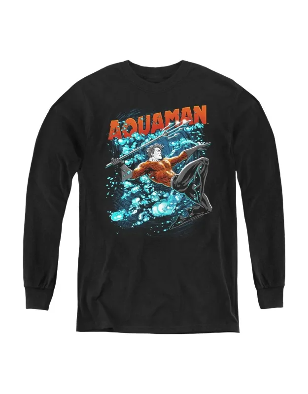 Justice League Of America Aquaman Bubbles Long Sleeve Tee