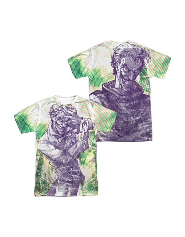 Batman Mad Mad Swirl (front/back Print) Short Sleeve Poly Crew Tee / T-shirt Easy, Everyday Wear