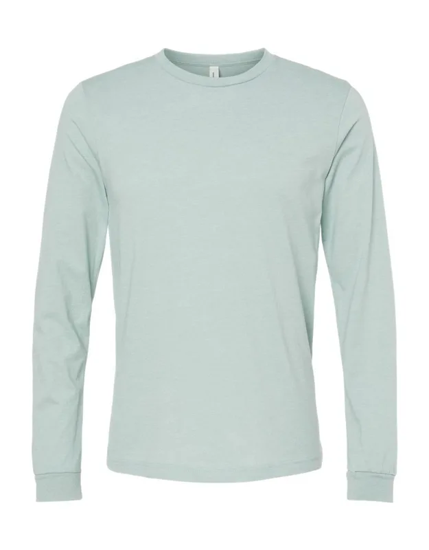 Heather Cvc Long Sleeve Tee, 4.2 Oz., 52/48 Airlume Combed And Ringspun Cotton/polyester