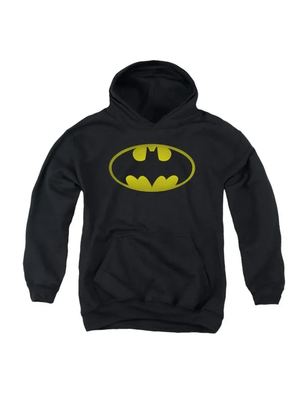 Batman Washed Bat Logo Youth Pull Over Hoodie - Stylish And Great For Everyday Wear