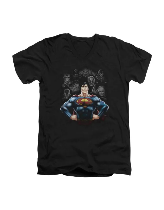 Superman Villains Short Sleeve V Neck T-shirt