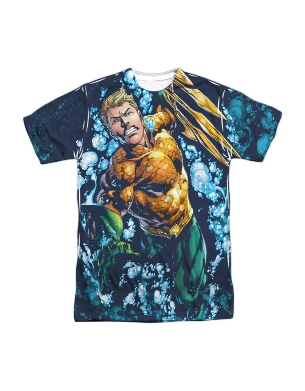 Justice League Of America Trident Short Sleeve Tee - 100% Polyester, Officially Licensed