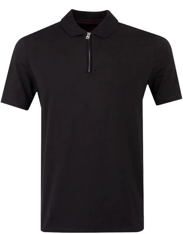 Hugo Dekok233 Half Zip Polo T-shirt Cotton Zipper Closure