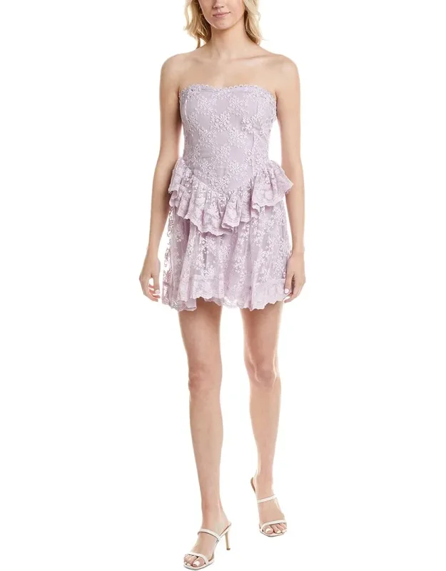Embroidered Tulle Mini Dress