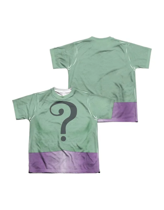 Batman Classic Tv Riddler Uniform (front/back Print) Short Sleeve Poly Crew Tee / T-shirt - Stylish Everyday Wear