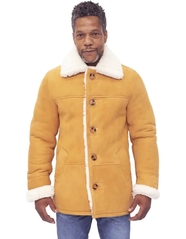 Car Coat-leyton With Suede Finish And Notched Lapels