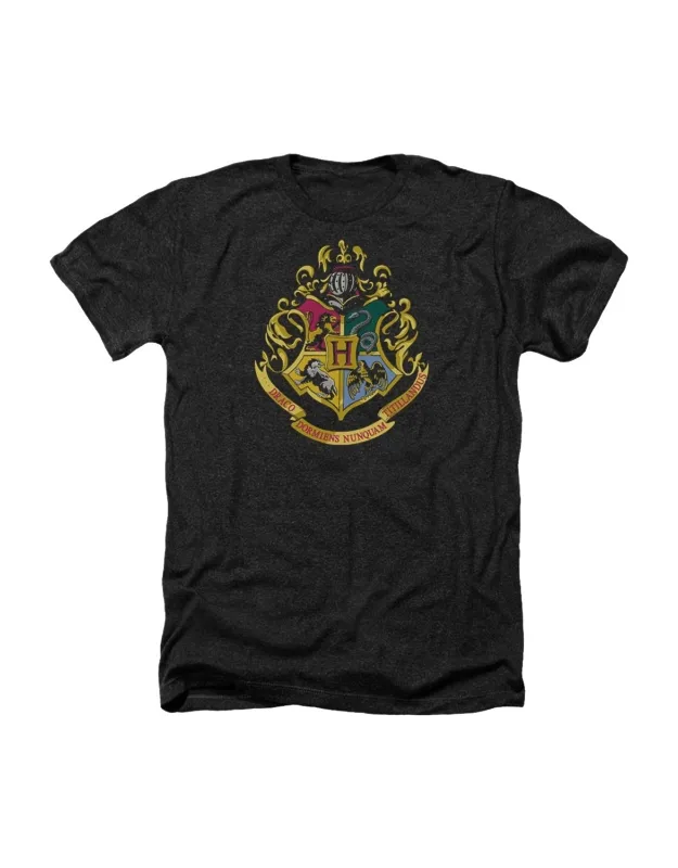 Harry Potter Hogwarts Crest Heather Tee / T-shirt, Stylish For Everyday Wear