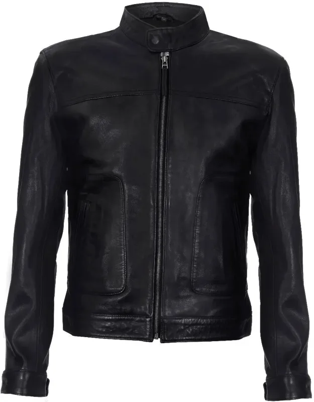 Classic Fitted Leather Biker Jacket