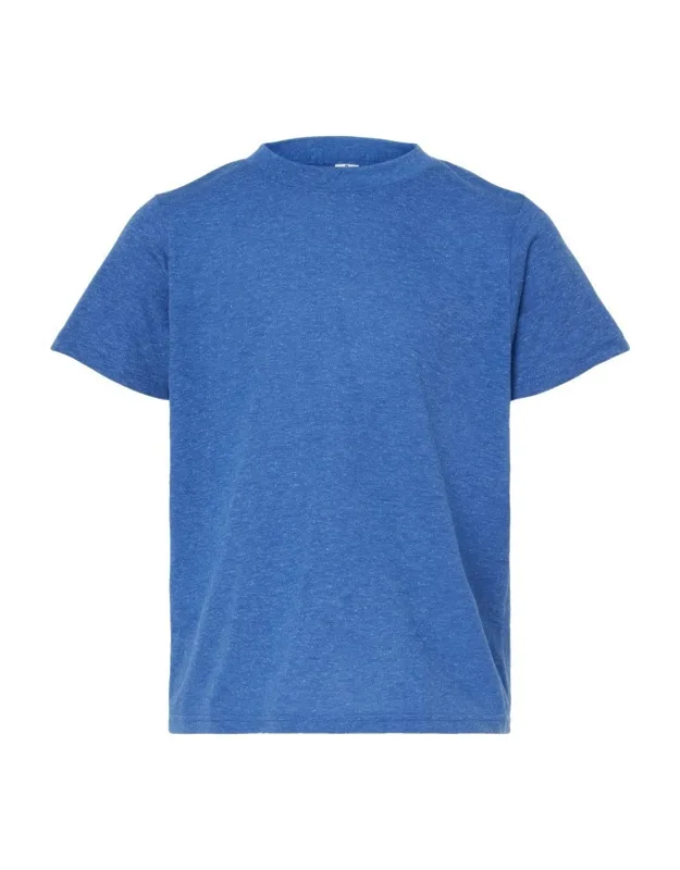 Tultex Poly-rich T-shirt With Ribbed Collar And Double Needle Stitching