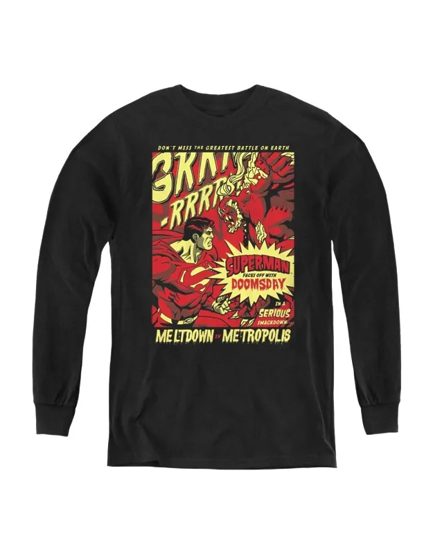 Superman Metropolis Meltdown Long Sleeve Tee