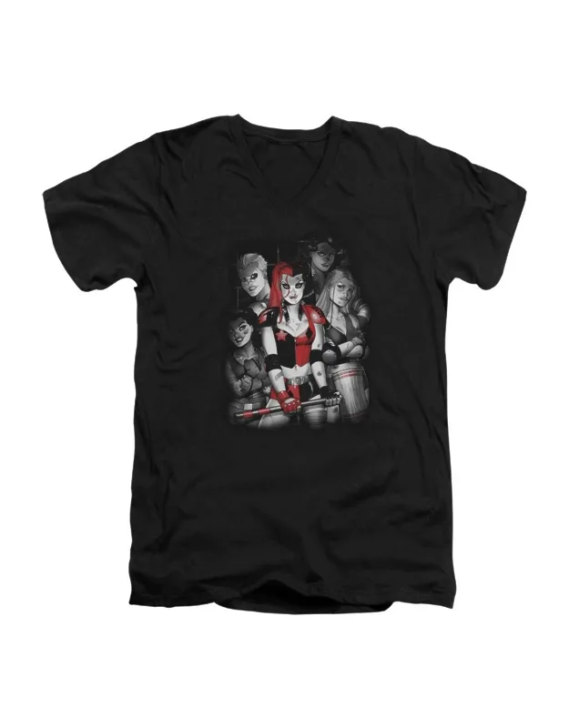 Batman Bad Gals V Neck Premium Cotton T-shirt