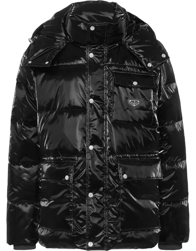 Padded Jacket With High-shine Nylon Shell And Insulation