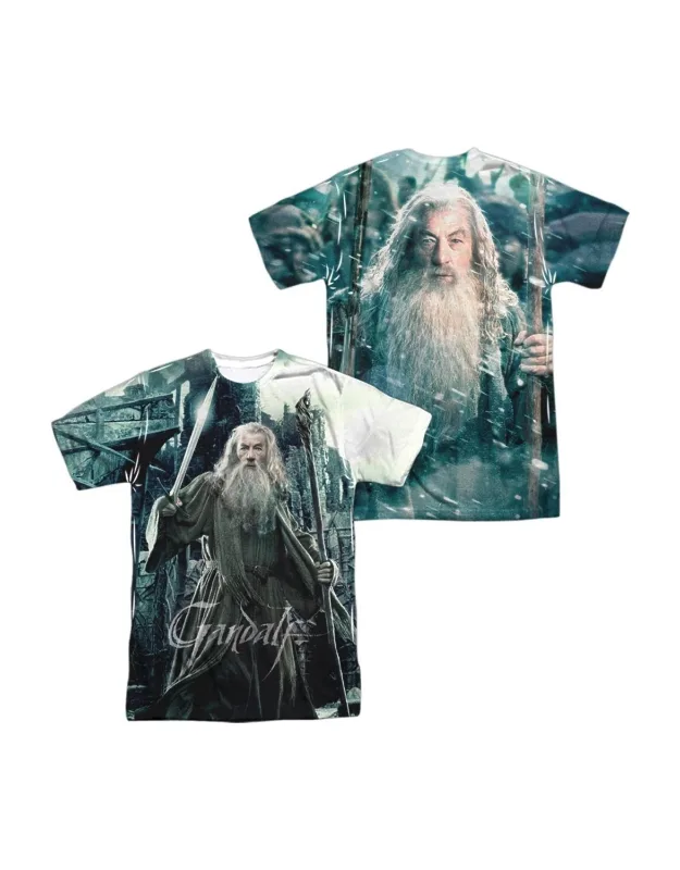 Hobbit Wizard (front/back) Short Sleeve Poly Crew Tee - Stylish For Everyday Wear, 100% Officially Licensed