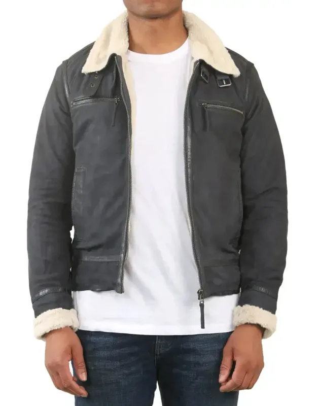 Suede Pilot Aviator Jacket
