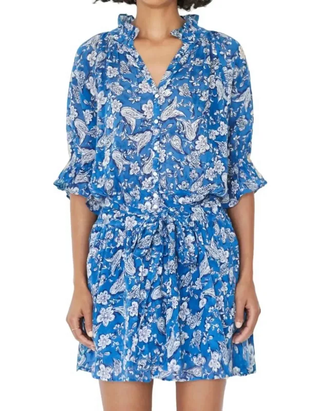 Short Dress With Tie In Perrin Paisley
