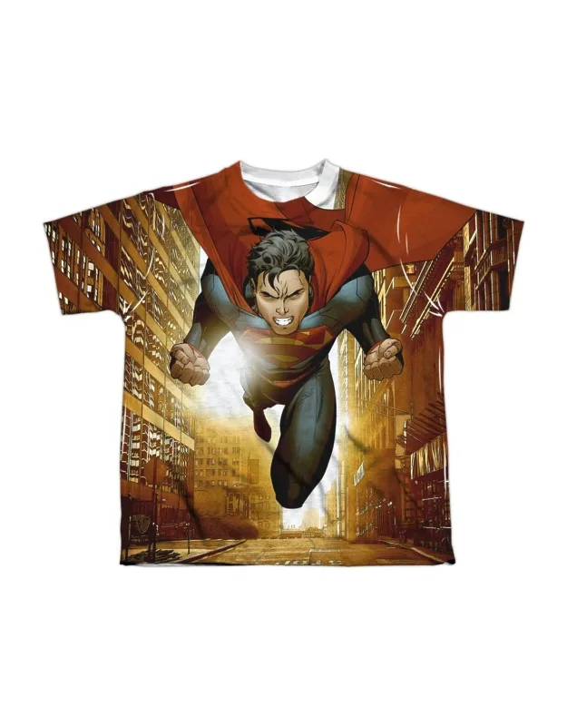 Superman Up Up City Short Sleeve Poly Crew Tee
