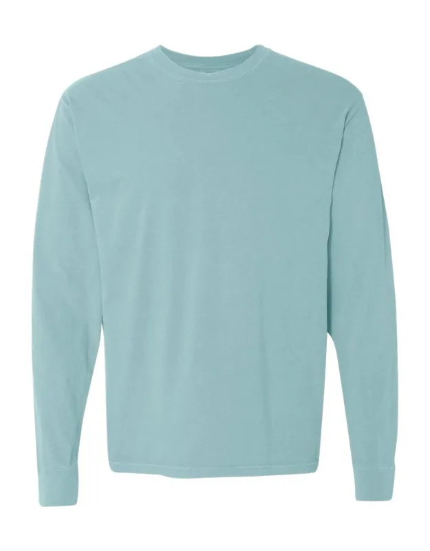 Garment-dyed Heavyweight Long Sleeve T-shirt With Relaxed Fit And Rib Cuffs
