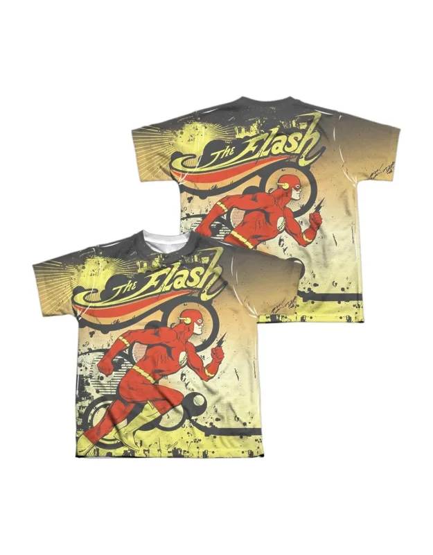 Dc Comics Flash Just Passing Through Short Sleeve Youth Poly Crew Tee - Stylish For Everyday Wear, 100% Officially Licensed