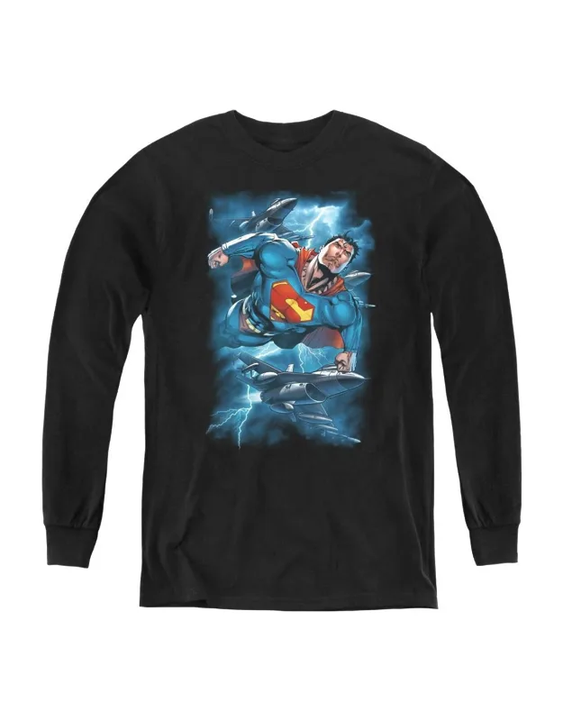 Superman Stormy Flight Long Sleeve Tee