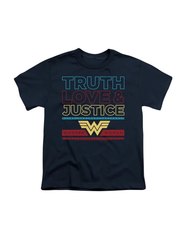 Wonder Woman 84 Truth Love Justice Short Sleeve Tee - Stylish Everyday Wear, 100% Cotton