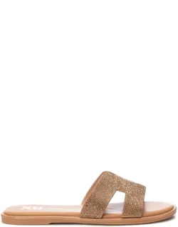 _flat Sandals With Decorative Mini Stones And Durable Non-slip Rubber Sole_