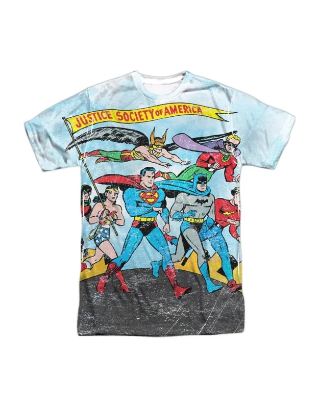 Justice League Of America World Cure Short Sleeve Tee - 100% Polyester, Stylish Design