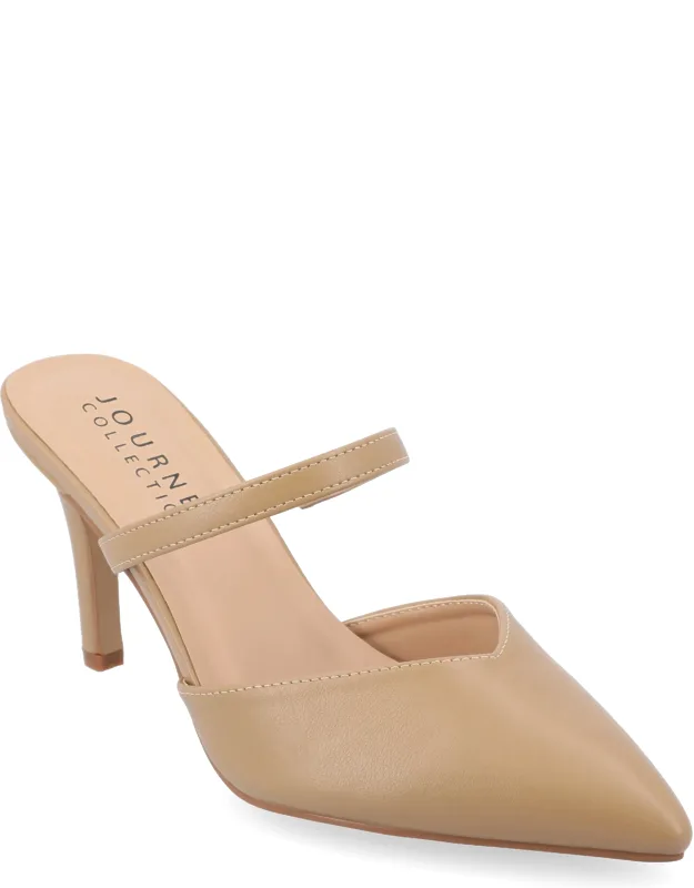 Yvon Supernatural Shades Pointed Toe Mule Pumps, 3 1/4-inch Stiletto Heel, Vegan Leather, Tru Comfort Foam™ Insole