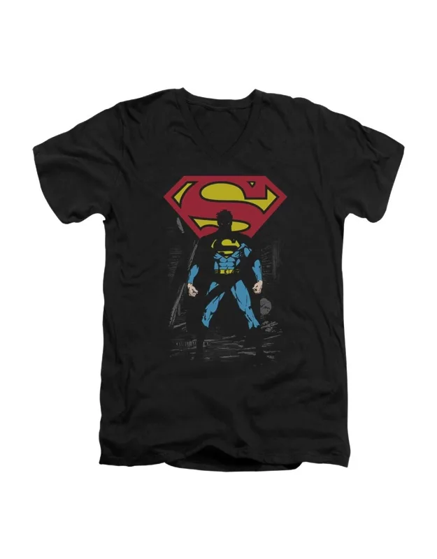 Superman Dark Alley V Neck T-shirt