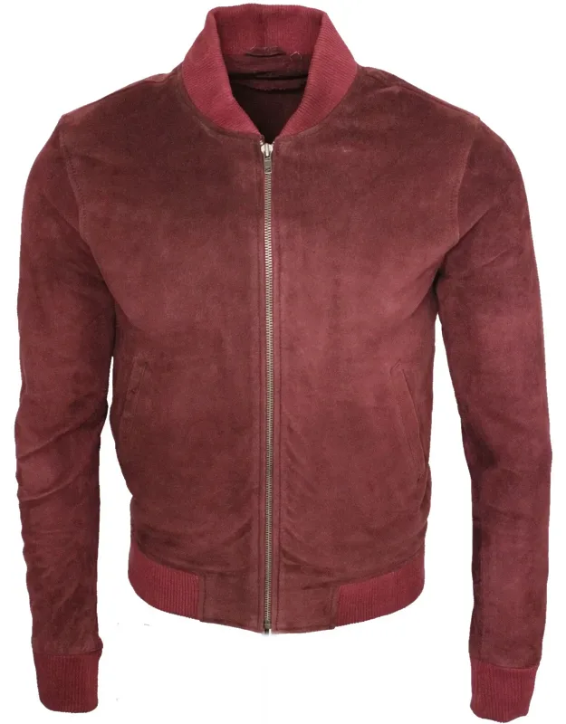 Retro Goat Suede Varsity Leather Bomber Jacket