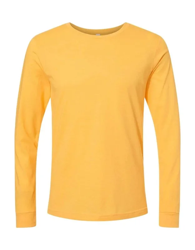 Heather Cvc Long Sleeve Tee, 4.2 Oz., 52/48 Airlume Combed And Ringspun Cotton/polyester