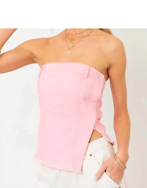 Strapless Denim Tube Top
