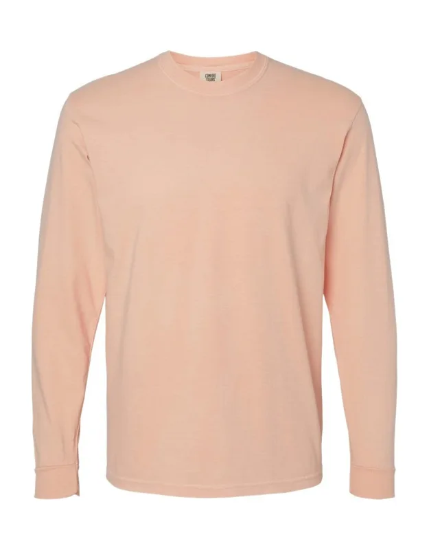 Garment-dyed Heavyweight Long Sleeve T-shirt With Relaxed Fit And Rib Cuffs