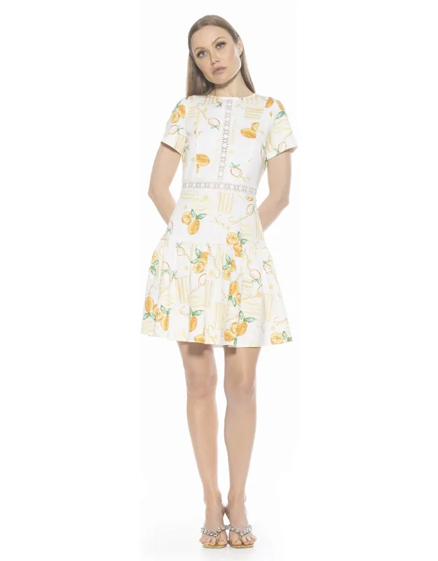 Alexa Dress With Lace Trim And Floral Print