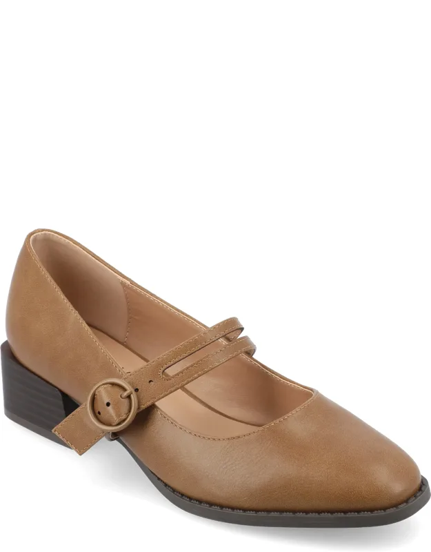 Journee Collection Tru Comfort Foam Savvi Pumps With 1 1/2-inch Stacked Heel And Faux Leather Uppers