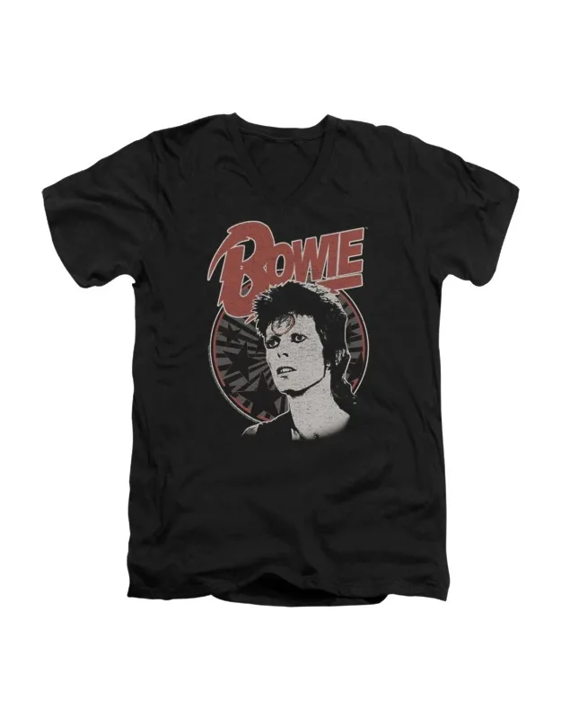 David Bowie Space Oddity Short Sleeve V Neck Premium Cotton T-shirt