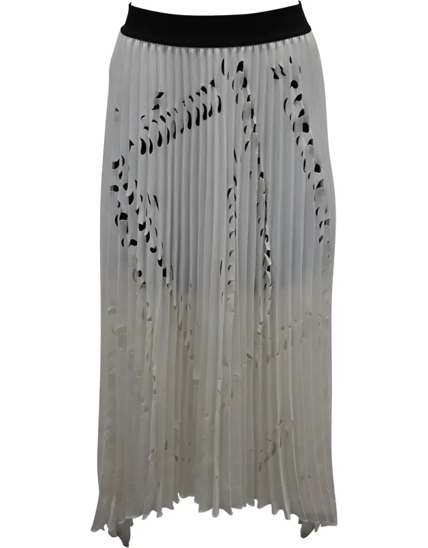 Pleated Laser Cut Skirt