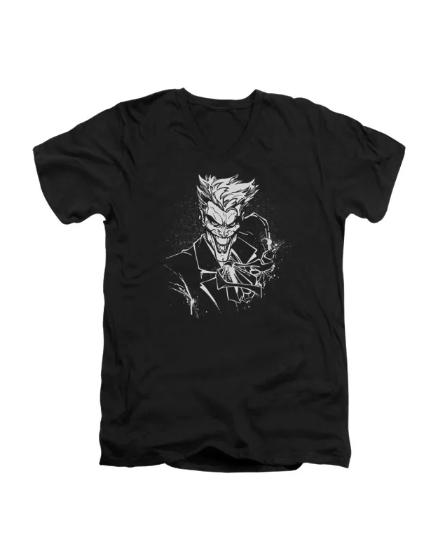 Batman Jokers Splatter Smile V Neck T-shirt