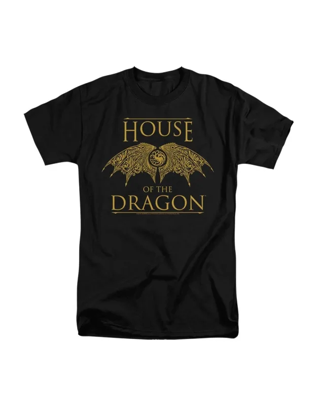 House Of The Dragon Dragon Wings Short Sleeve Tee - 100% Cotton, Officially Licensed
