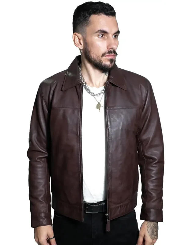 Leather Harrington Jacket