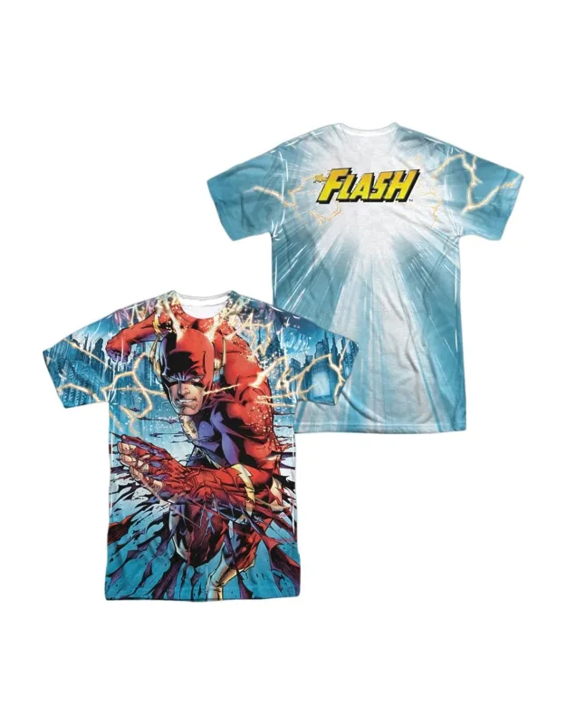 Justice League Of America Ripping And Tearing Short Sleeve Poly Crew Tee - Stylish And Great For Everyday Wear