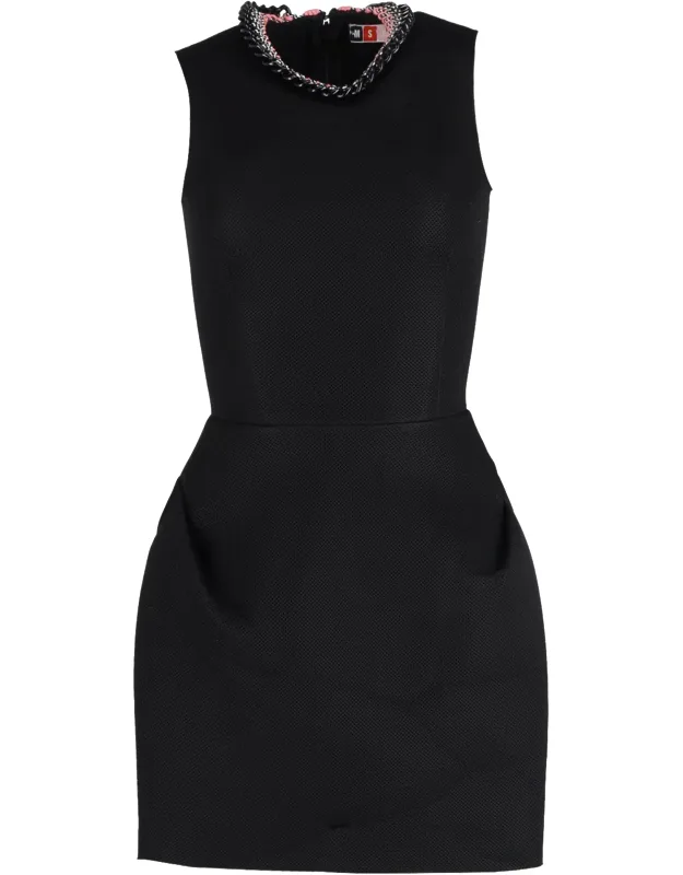Mock-neck Sleeveless Mini Dress