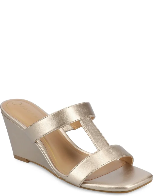 Clodie Wedge Sandals With 2 3/4-inch Wedge Heel And Stylish T-strap Vamp