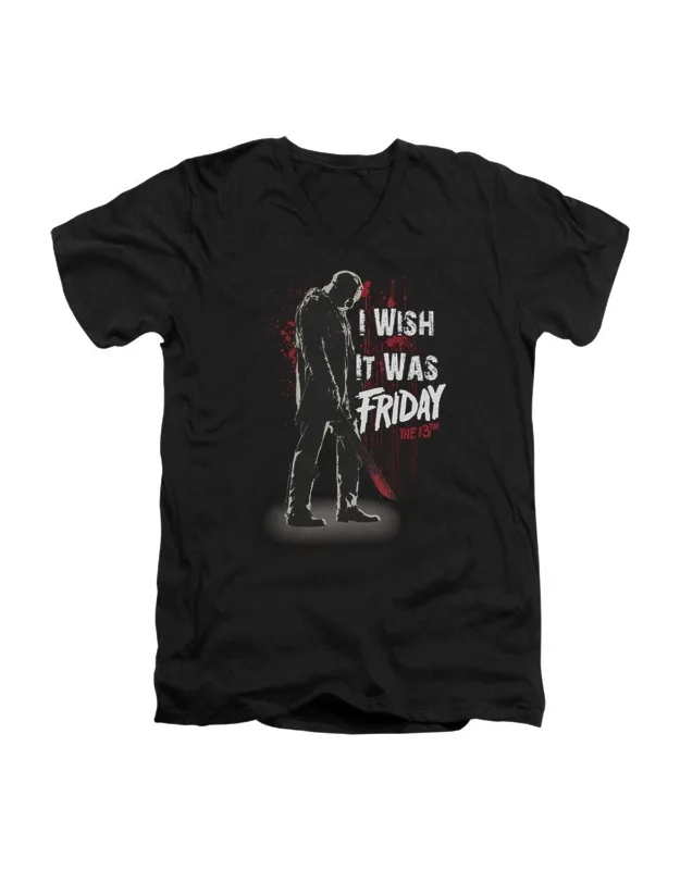 Friday The 13th I Wish It Was Friday Short Sleeve T-shirt, 100% Pre-shrunk Cotton