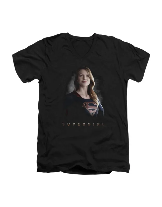 Supergirl Stand Tall Short Sleeve V Neck Premium Cotton Tee / T-shirt