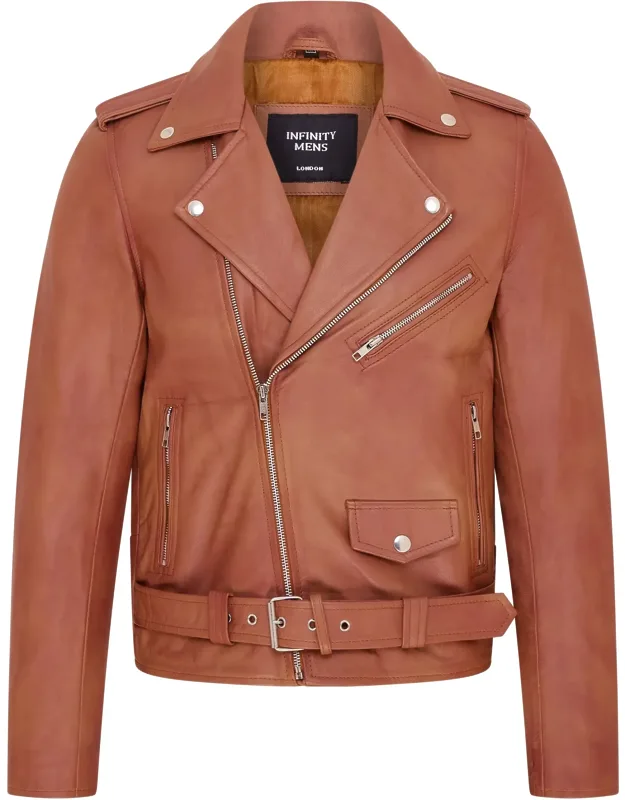 Classic Brando Leather Biker Jacket